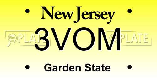 3VOM New Jersey License Plate
