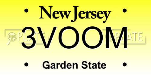 3VOOM New Jersey License Plate