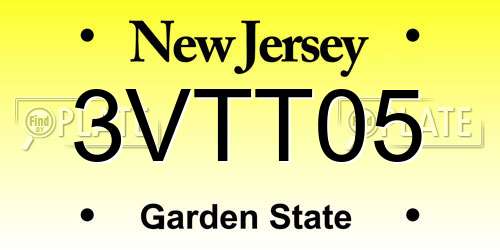 3VTT05 New Jersey License Plate