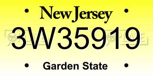 3W35919 New Jersey License Plate