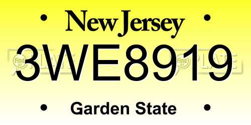 3WE8919 New Jersey License Plate