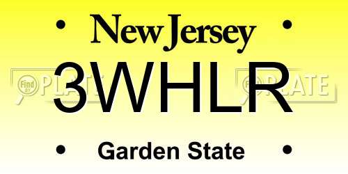 3WHLR New Jersey License Plate