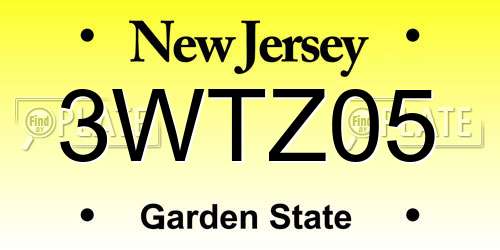 3WTZ05 New Jersey License Plate