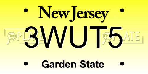 3WUT5 New Jersey License Plate