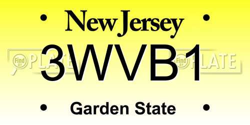 3WVB1 New Jersey License Plate