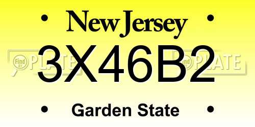 3X46B2 New Jersey License Plate