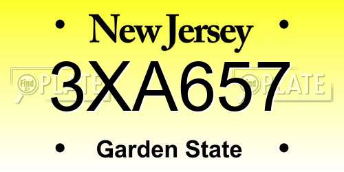 3XA657 New Jersey License Plate