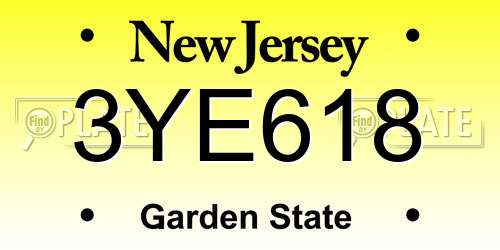 3YE618 New Jersey License Plate