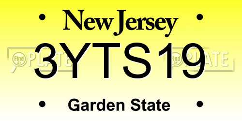 3YTS19 New Jersey License Plate