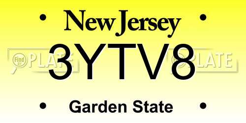 3YTV8 New Jersey License Plate