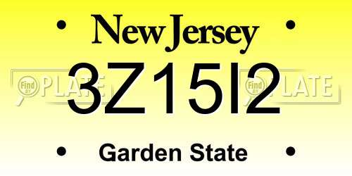 3Z15I2 New Jersey License Plate