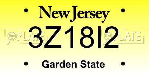 3Z18I2 New Jersey License Plate