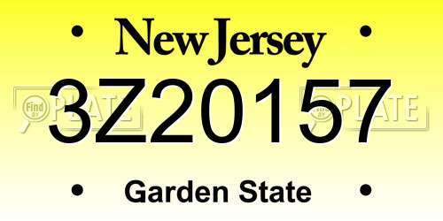 3Z20157 New Jersey License Plate