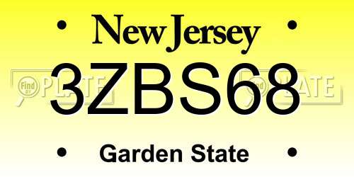 3ZBS68 New Jersey License Plate