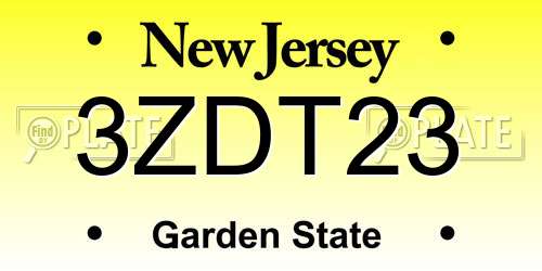 3ZDT23 New Jersey License Plate