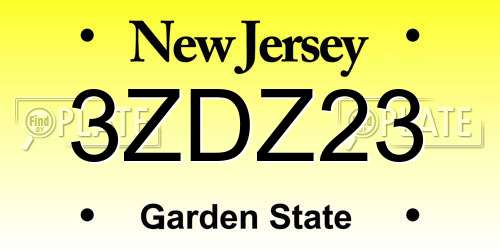 3ZDZ23 New Jersey License Plate