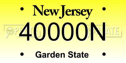 40000N New Jersey License Plate
