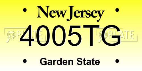 4005TG New Jersey License Plate