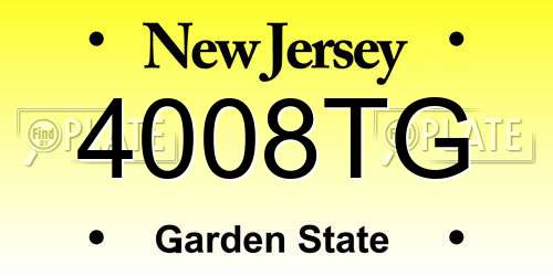 4008TG New Jersey License Plate