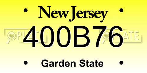 400B76 New Jersey License Plate