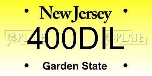 400DIL New Jersey License Plate