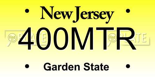 400MTR New Jersey License Plate
