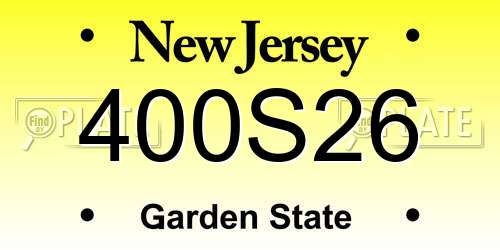 400S26 New Jersey License Plate