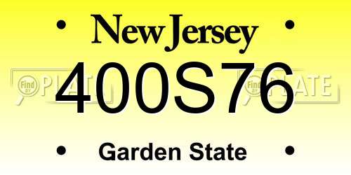 400S76 New Jersey License Plate