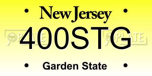 400STG New Jersey License Plate