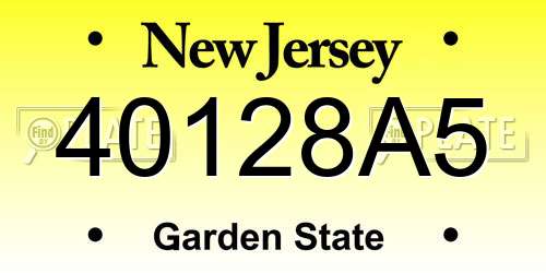 40128A5 New Jersey License Plate