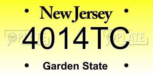 4014TC New Jersey License Plate