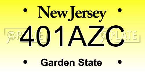 401AZC New Jersey License Plate