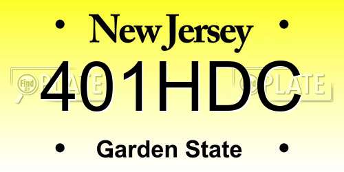 401HDC New Jersey License Plate