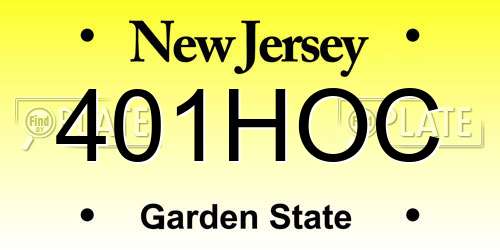 401HOC New Jersey License Plate
