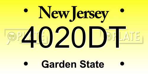 4020DT New Jersey License Plate