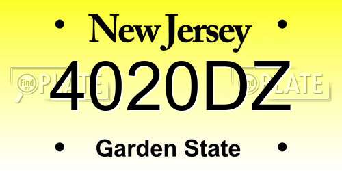 4020DZ New Jersey License Plate