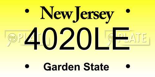4020LE New Jersey License Plate
