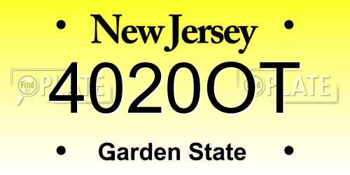 4020OT New Jersey License Plate