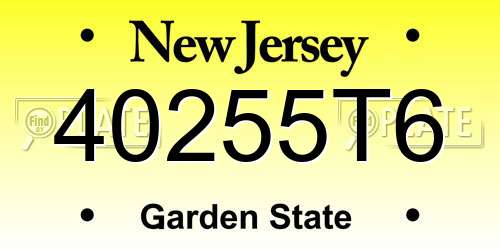 40255T6 New Jersey License Plate
