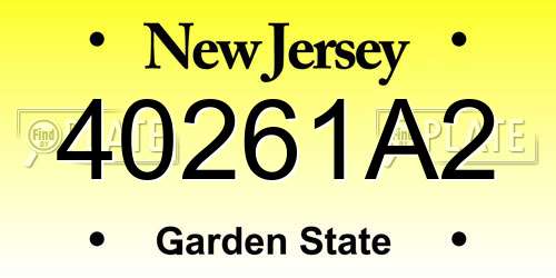 40261A2 New Jersey License Plate