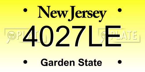 4027LE New Jersey License Plate