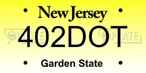 402DOT New Jersey License Plate