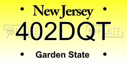 402DQT New Jersey License Plate