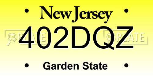 402DQZ New Jersey License Plate