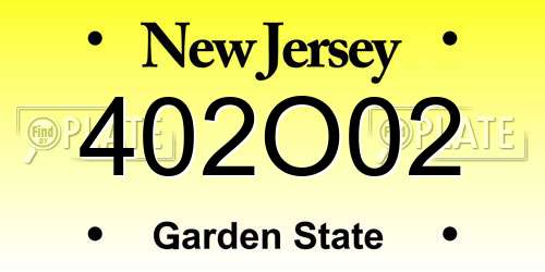 402O02 New Jersey License Plate