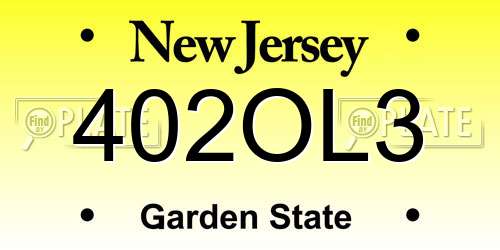 402OL3 New Jersey License Plate