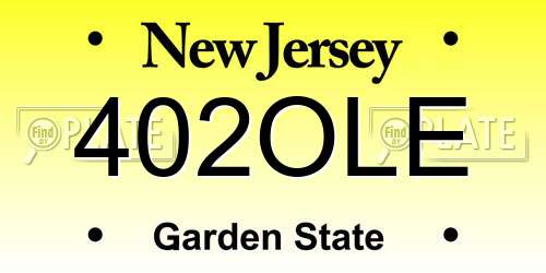 402OLE New Jersey License Plate