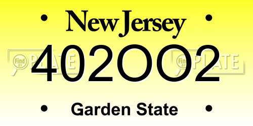 402OO2 New Jersey License Plate