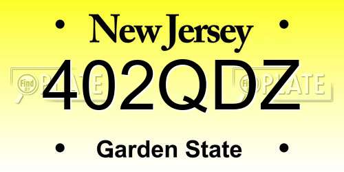 402QDZ New Jersey License Plate