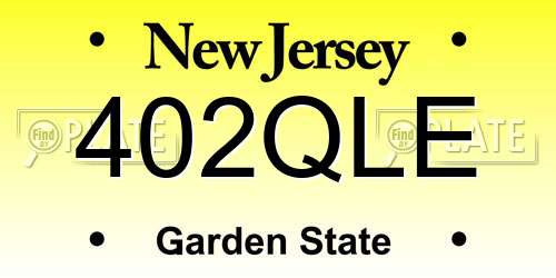 402QLE New Jersey License Plate